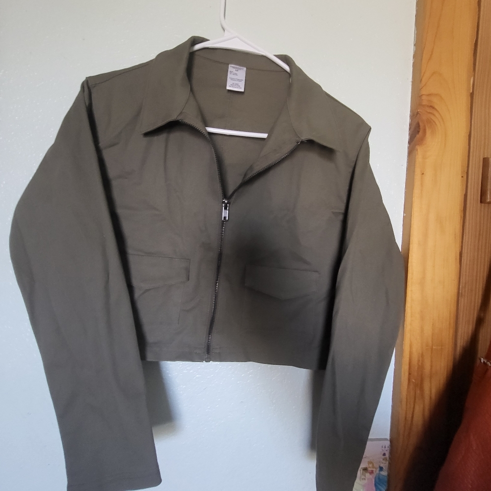 Green twill military dance jacket